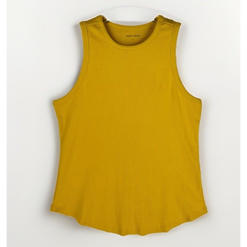 Universal Standard Women's Small Tank Top Yellow Pima Cotton Ribbed 38" Chest